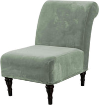 H.VERSAILTEX Velvet Armless Accent Chair Cover Thick High Stretch Slipcover
