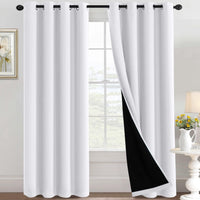 H.VERSAILTEX 100% Black Out Curtains for Bedroom inch Long Blackout Curtains for Living Room, Short Curtains for Windows, Energy Efficiency Curtain Drape Grommet 1 Panel