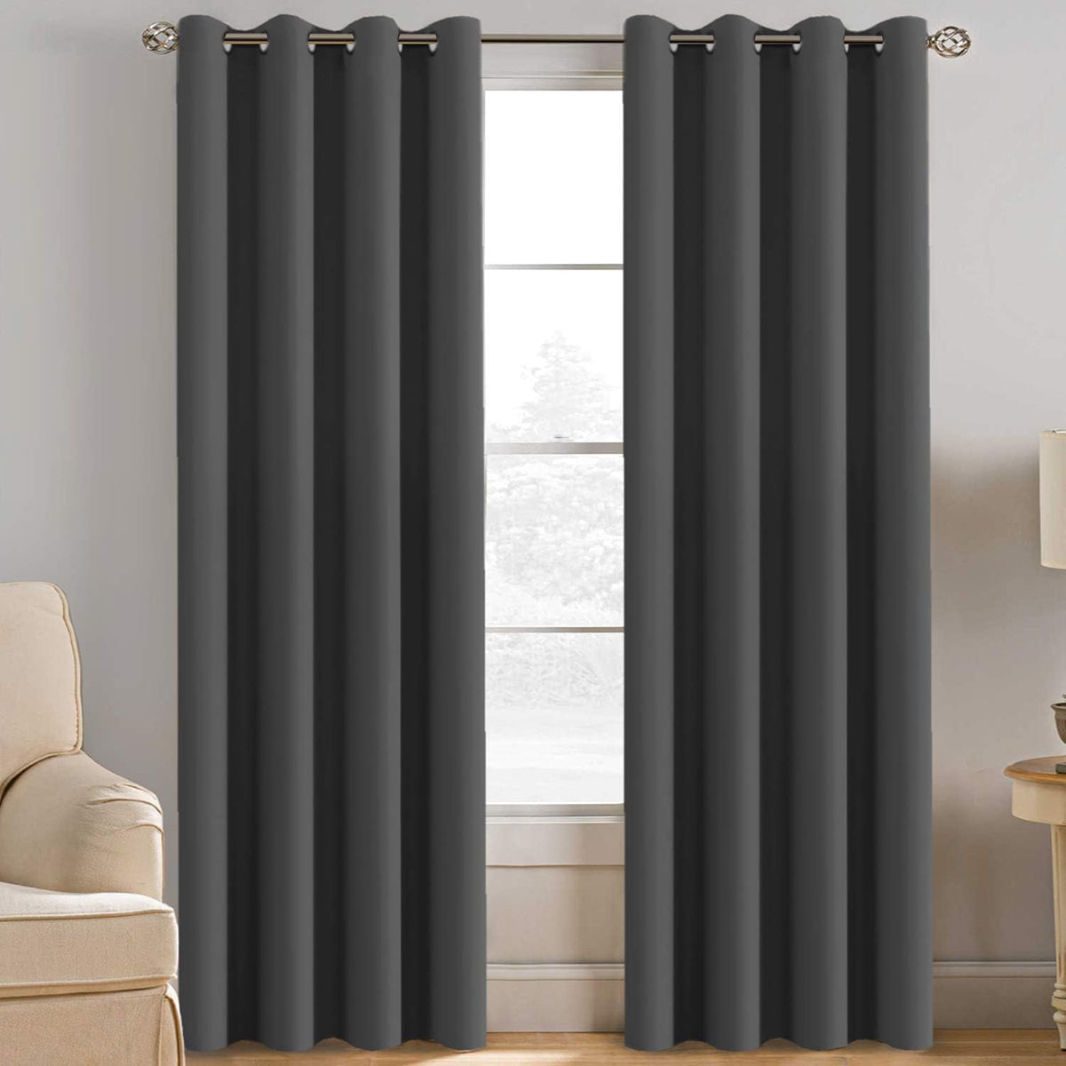 H.VERSAILTEX Room Darkening Curtains for Living Room Blackout Thermal Insulated Energy Efficient Winow Treatment Extra Long Curtains/Drapes, Grommet Top, One Panel