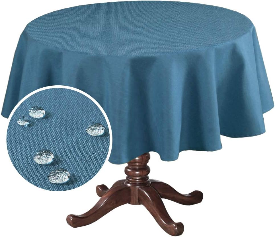 Linen Textured Table Cloths Premium Solid Tablecloth Spill-Proof Waterproof Table Cover