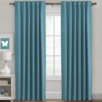 2pcs H.VERSAILTEX Blackout Curtains Thermal Insulated Window Treatment Panels Room Darkening Blackout Drapes for Living Room Back Tab/Rod Pocket Bedroom Draperies