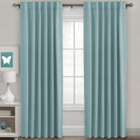 2pcs H.VERSAILTEX Blackout Curtains Thermal Insulated Window Treatment Panels Room Darkening Blackout Drapes for Living Room Back Tab/Rod Pocket Bedroom Draperies