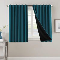 H.VERSAILTEX 100% Blackout Curtains for Bedroom with Black Liner Full Room Darkening Curtains 84 Inch Long Thermal Insulated Back Tab/Rod Pocket Window Drapes for Living Room, 2 Panels, Natural Sand
