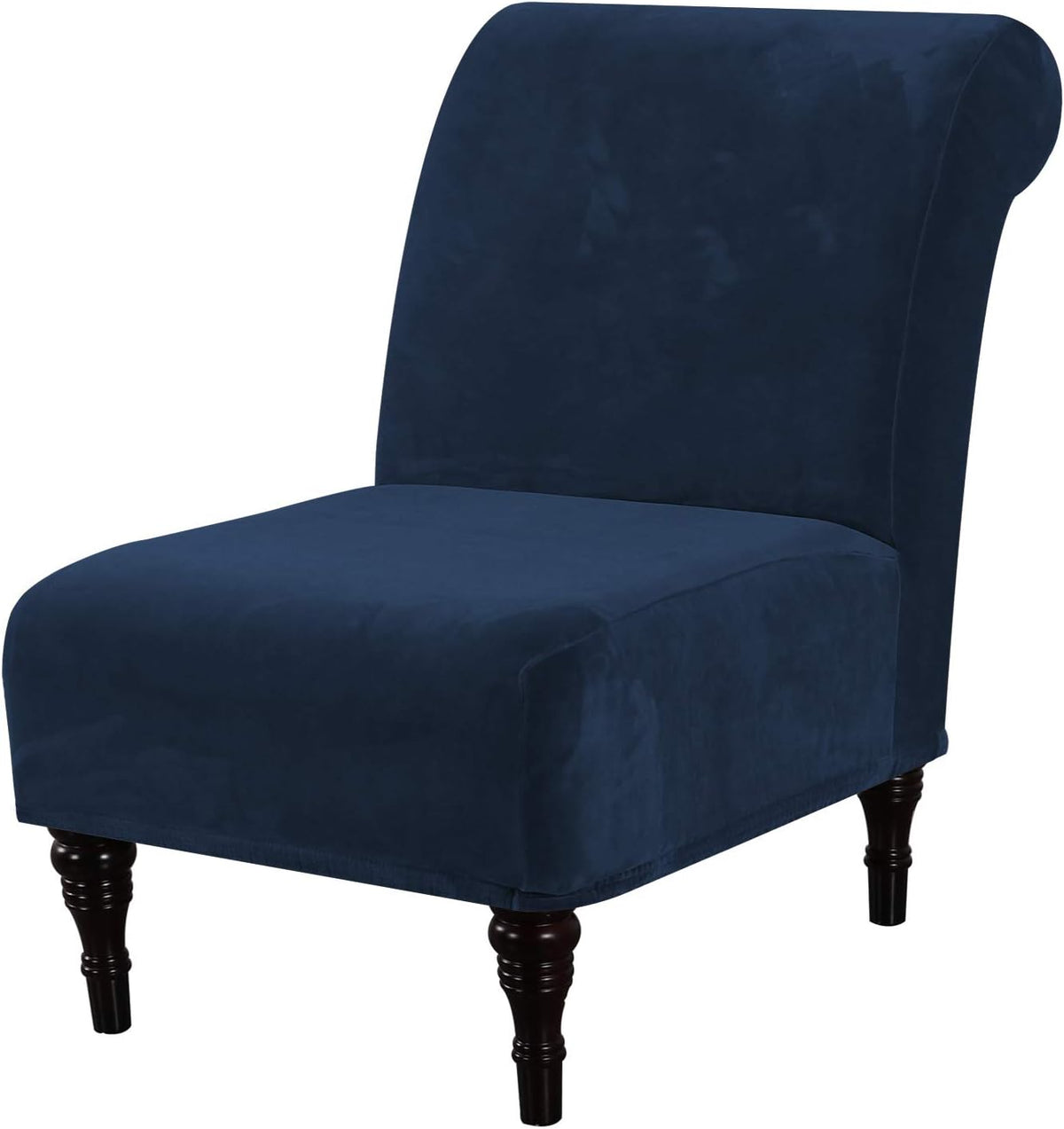 H.VERSAILTEX Velvet Armless Accent Chair Cover Thick High Stretch Slipcover