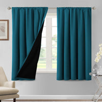 H.VERSAILTEX 100% Blackout Curtains for Bedroom Short Curtains Half Window Curtains for Kitchen, Privacy Energy Saving Curtain Tiers for Bathroom Shades, W 42 x L 36 inch, Pumice Stone, Set of 2