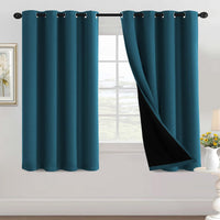 H.VERSAILTEX 100% Black Out Curtains for Bedroom inch Long Blackout Curtains for Living Room, Short Curtains for Windows, Energy Efficiency Curtain Drape Grommet 1 Panel