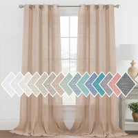 h.versailtx Linen Sheer Curtains Semi Sheer Light Filtering Silver Grommet 2 Panels product image