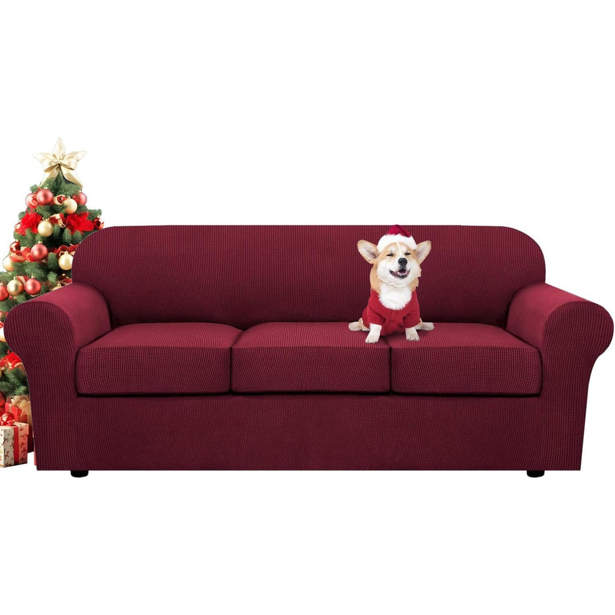 4 Piece Stretch Couch Covers for Cushion Couch Sofa Furniture Slipcovers