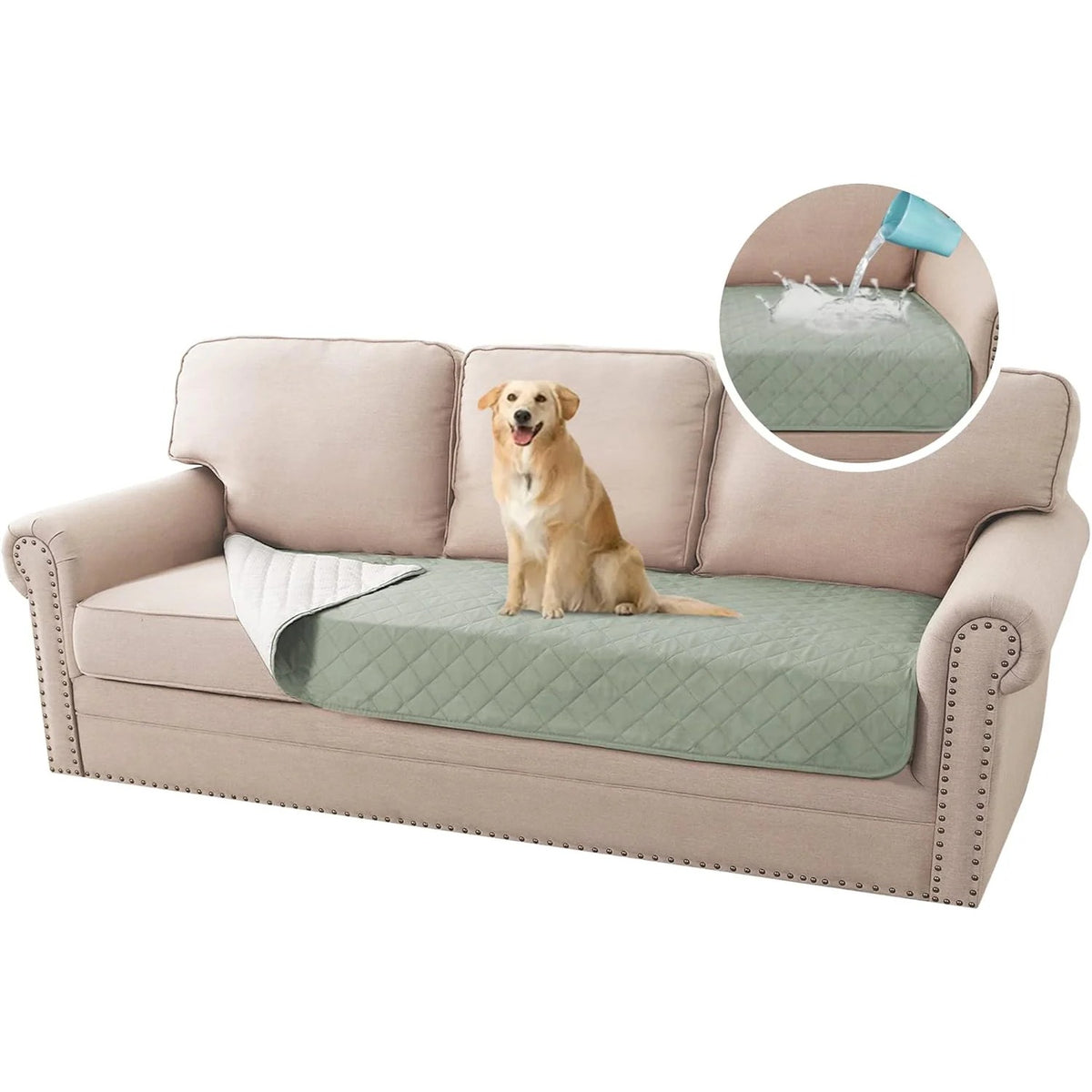 100% Waterproof Sofa Cushion Cover Washable Dog Bed Cover
