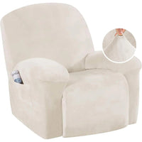 Velvet Plush Slip Covers for Recliners with Arms 1-Piece Stretch Recliner