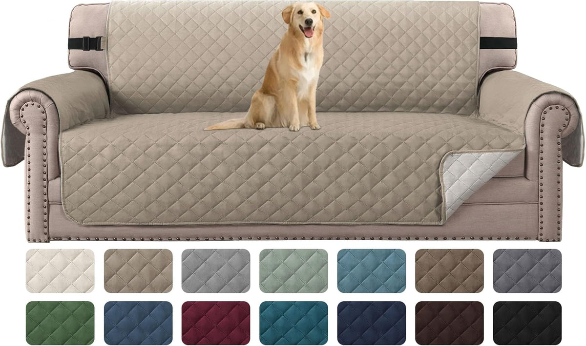 H.VERSAILTEX Sofa Protector for Dogs/Cats/Pets Sofa Slipcover Quilted Furniture Protector with Non Slip Elastic Strap Water Resistant Sofa Covers Couch Covers Seat Width: