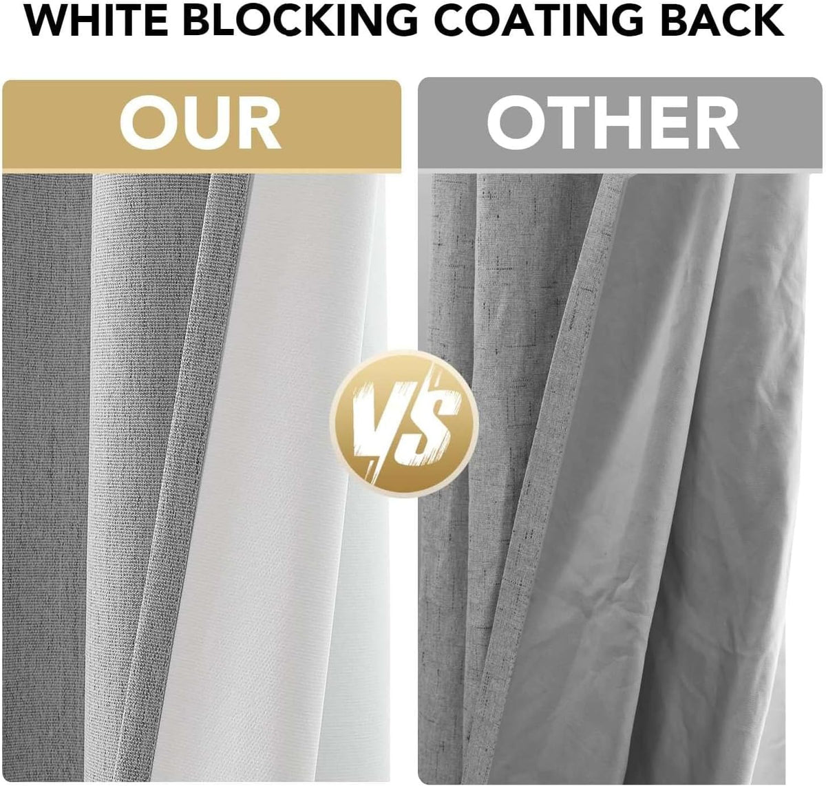 H.VERSAILTEX Chenille Curtains 96 inch Length 2 Panels 100% Blackout Drapes for Bedroom Living Room with White Flocking Coating Back Insulated Anti-Rust Grommet, Heathered Dove Gray(Not Solid)