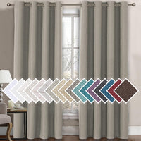 H.VERSAILTEX Linen Blackout Curtain 84 Inches Long for Bedroom/Living Room Thermal Insulated Grommet Linen Look Curtain Drapes Primitive Textured Burlap Effect Window Drapes 1 Panel