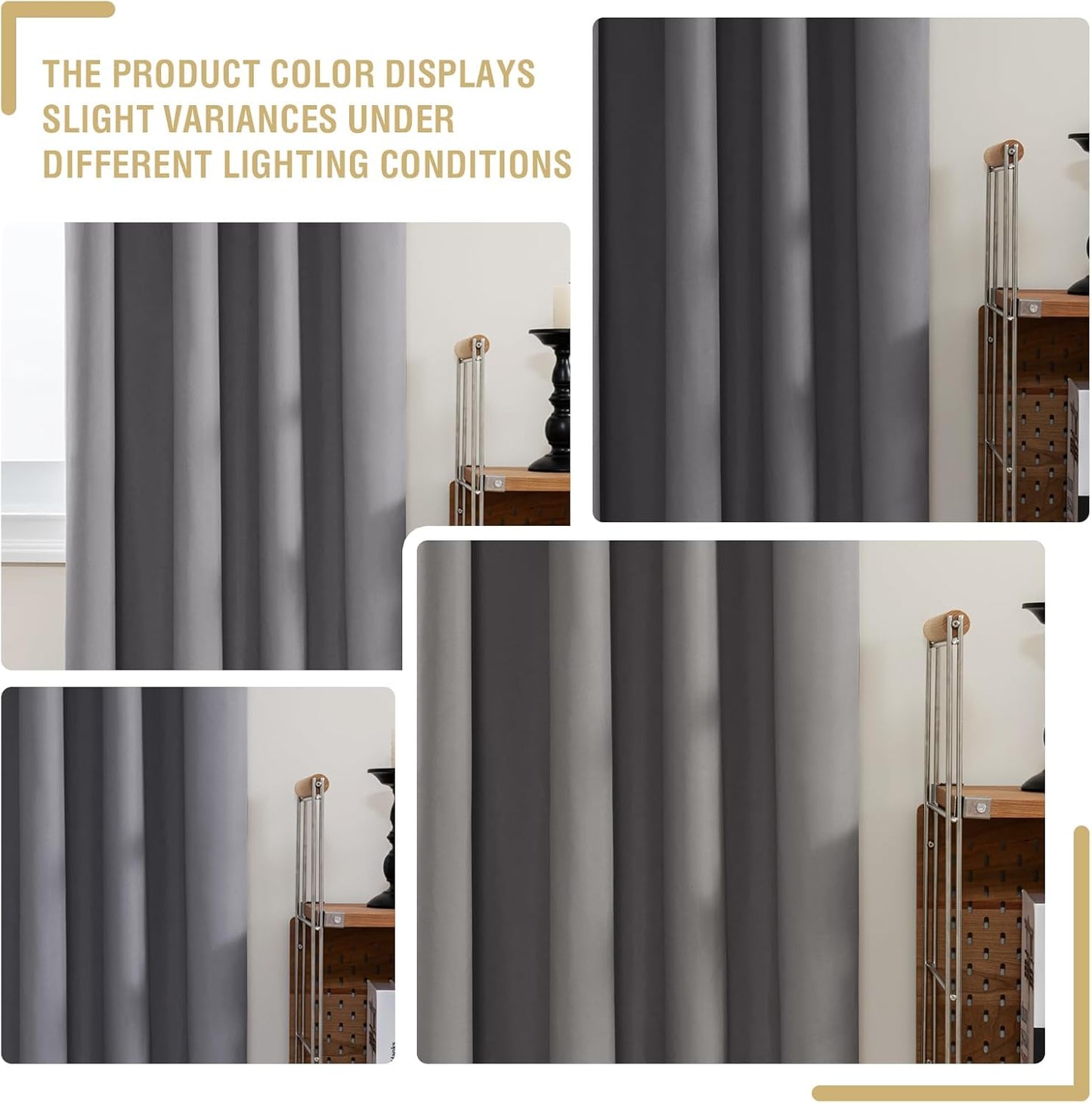 100% Blackout White Liners Window Rod Pocket Curtains