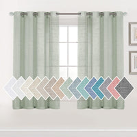 Linen Sheer Curtains Semi Sheer Light Filtering Silver Grommet 2 Panels product feature or detail image