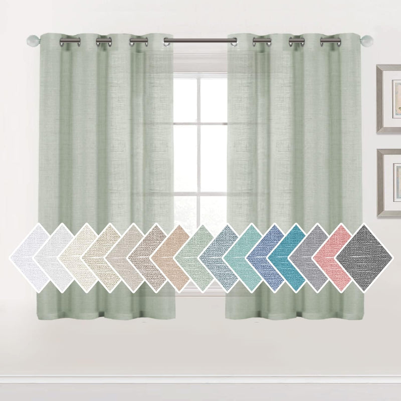 Linen Sheer Curtains Semi Sheer Light Filtering Silver Grommet 2 Panels product feature or detail image