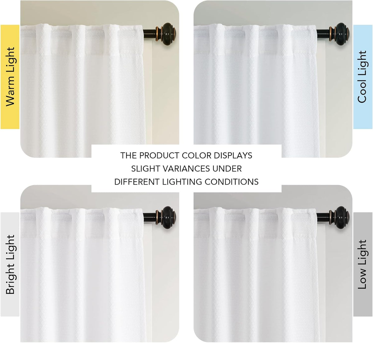 H.VERSAILTEX Boho Linen Curtain Light Filtering Back Tab, Set of 2 Panels