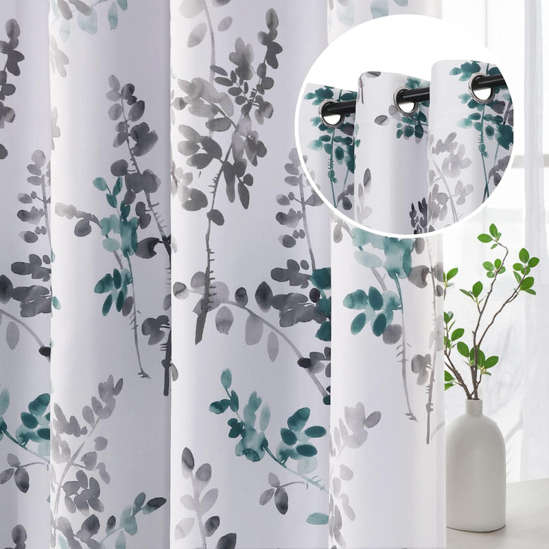 h.versailtx Blackout Curtains Room Darkening Thermal Soundproof Grommet Floral 2 Panels product image