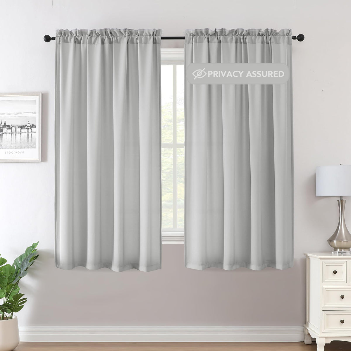 H.VERSAILTEX Sheer Curtains Long Non-See-Through Farmhouse  Privacy Curtains for Living Room Light Filtering Semi Sheer 2 Panels Rod Pocket