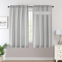 H.VERSAILTEX Sheer Curtains Long Non-See-Through Farmhouse  Privacy Curtains for Living Room Light Filtering Semi Sheer 2 Panels Rod Pocket