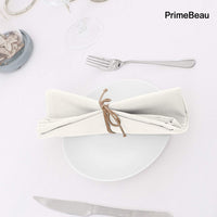 PrimeBeau Cloth Napkins Set of 12 (18" X 18") Linen Textured Dinner Napkins Waterproof Extra Soft Thick Durable Reusable Napkins with Hemmed Edges for Family Dinners, Weddings and Everyday Use