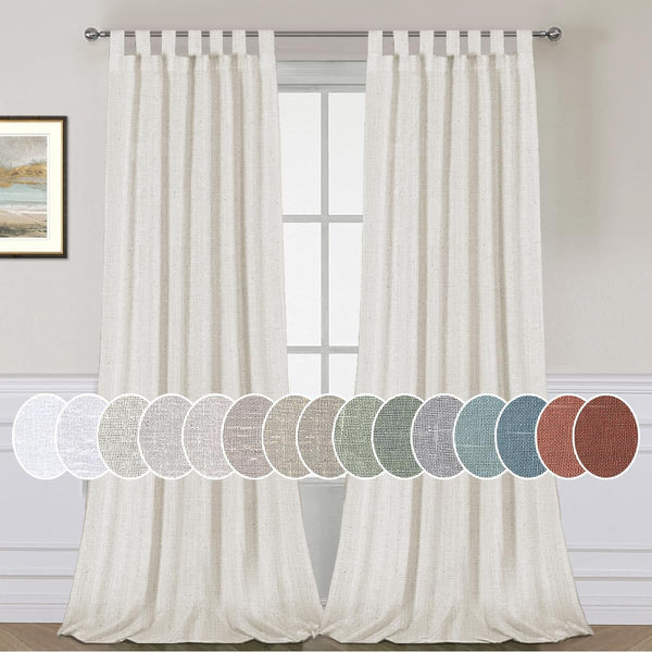h.versailtx natural linen tab top curtains on a window