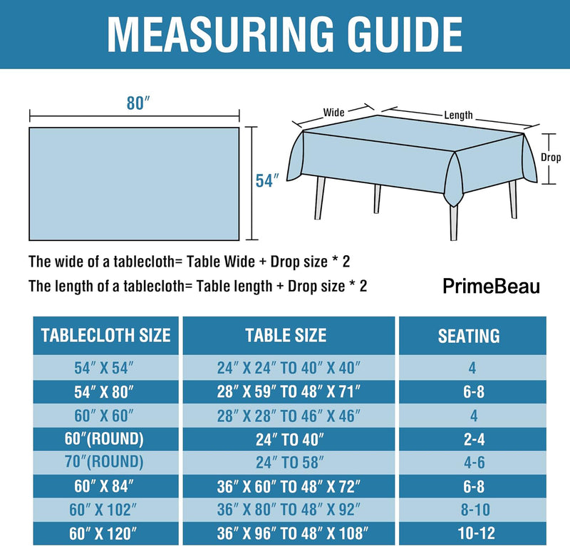 PrimeBeau Linen Textured Tablecloth Rectangle Waterproof Solid Linen Woven Tablecloth Spill-Proof Linen Look Cover for Party Table Feature Extra Soft and Thick Fabric Wrinkle Free