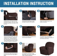 H.VERSAILTEX Velvet Plush Slip Covers for Recliners with Arms 1-Piece Stretch Recliner Chair Covers Furniture Protector Couch Soft with Elastic Bottom Anti-Slip