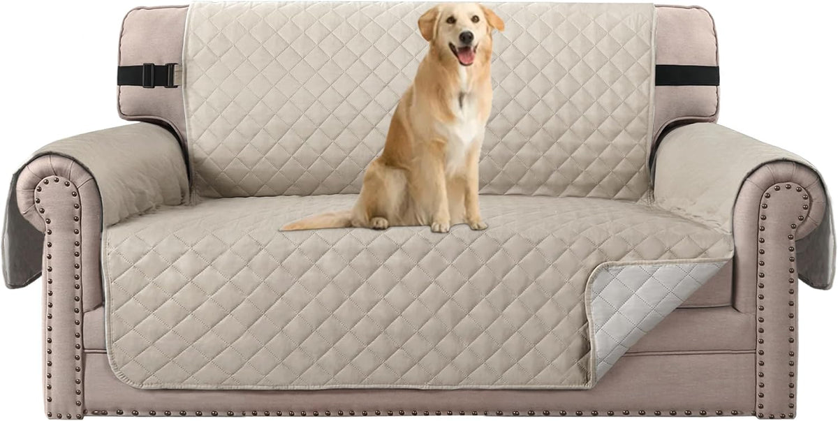 H.VERSAILTEX Sofa Protector for Dogs/Cats/Pets Sofa Slipcover Quilted Furniture Protector with Non Slip Elastic Strap Water Resistant Sofa Covers Couch Covers Seat Width: