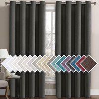 H.VERSAILTEX Linen Blackout Curtain 84 Inches Long for Bedroom/Living Room Thermal Insulated Grommet Linen Look Curtain Drapes Primitive Textured Burlap Effect Window Drapes 1 Panel