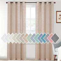 Linen Sheer Curtains Semi Sheer Light Filtering Silver Grommet 2 Panels product feature or detail image