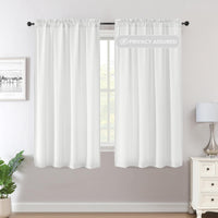 H.VERSAILTEX Sheer Curtains Long Non-See-Through Farmhouse  Privacy Curtains for Living Room Light Filtering Semi Sheer 2 Panels Rod Pocket