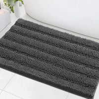 1pc H.VERSAILTEX Bath Rugs for Bathroom Non Slip Bath Mats Extra Thick Chenille Striped Rug 20" x 32" Absorbent Non Skid Fluffy Soft Shaggy Washable Dry Fast Plush Mat for Indoor, Bath Room, Tub