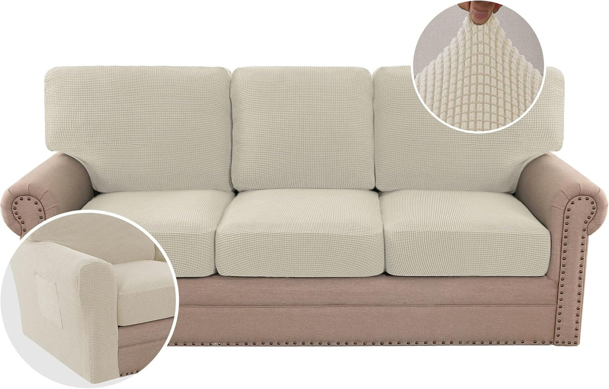 H.VERSAILTEX Multi-Pieces Chair Covers Stretch Couch Covers Form Fitted Seat and Back Cushions Covers