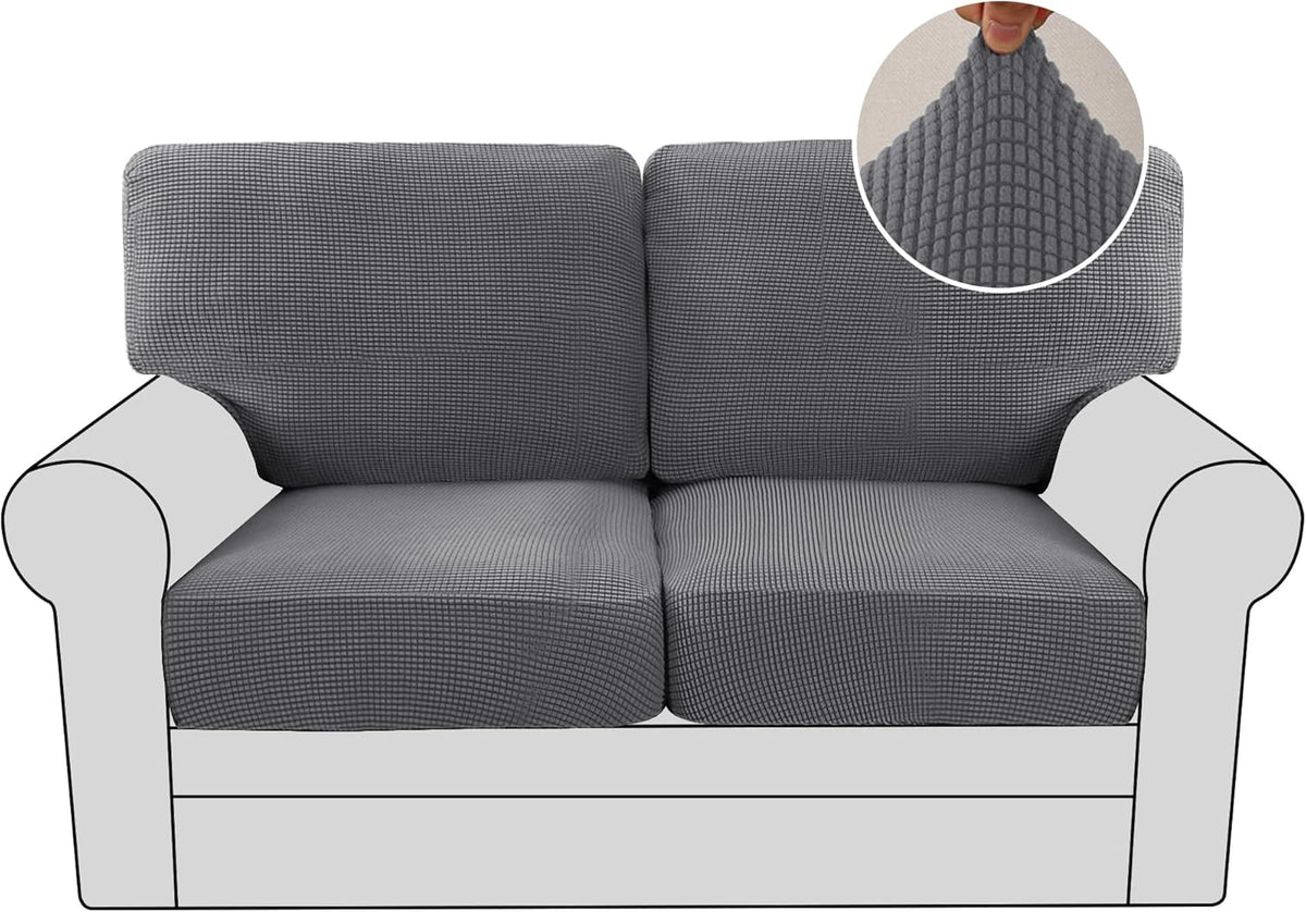 H.VERSAILTEX Multi-Pieces Chair Covers Stretch Couch Covers Form Fitted Seat and Back Cushions Covers