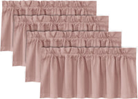 H.VERSAILTEX 100% Blackout Valances for Windows,Kitchen Window Valances Short Grey Window Valance Curtains for Living Room/Bedroom/Bathroom Privacy Decorative Rod Pocket,2 Pack, 52" x 18", Dove Gray