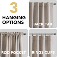 H.VERSAILTEX 100% Blackout Curtains – Back Tab Thermal Insulated Window Drapes, Set of 2