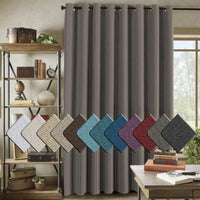 H.VERSAILTEX Linen Blackout Curtain 84 Inches Long for Bedroom/Living Room Thermal Insulated Grommet Linen Look Curtain Drapes Primitive Textured Burlap Effect Window Drapes 1 Panel