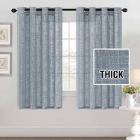 Linen Blended Curtains Natural Linen Textured Light Filtering Nickel Grommet 2 Panel Sets product feature or detail image