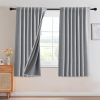 H.VERSAILTEX 100% Blackout Curtains – Back Tab Thermal Insulated Window Drapes, Set of 2