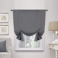 H.VERSAILTEX Blackouts Curtain for Windows - Tie Up Curtains and Valances Set Roman Balloon Blind Rod Pocket Short Curtain for Kitchen/Bathroom/Bay