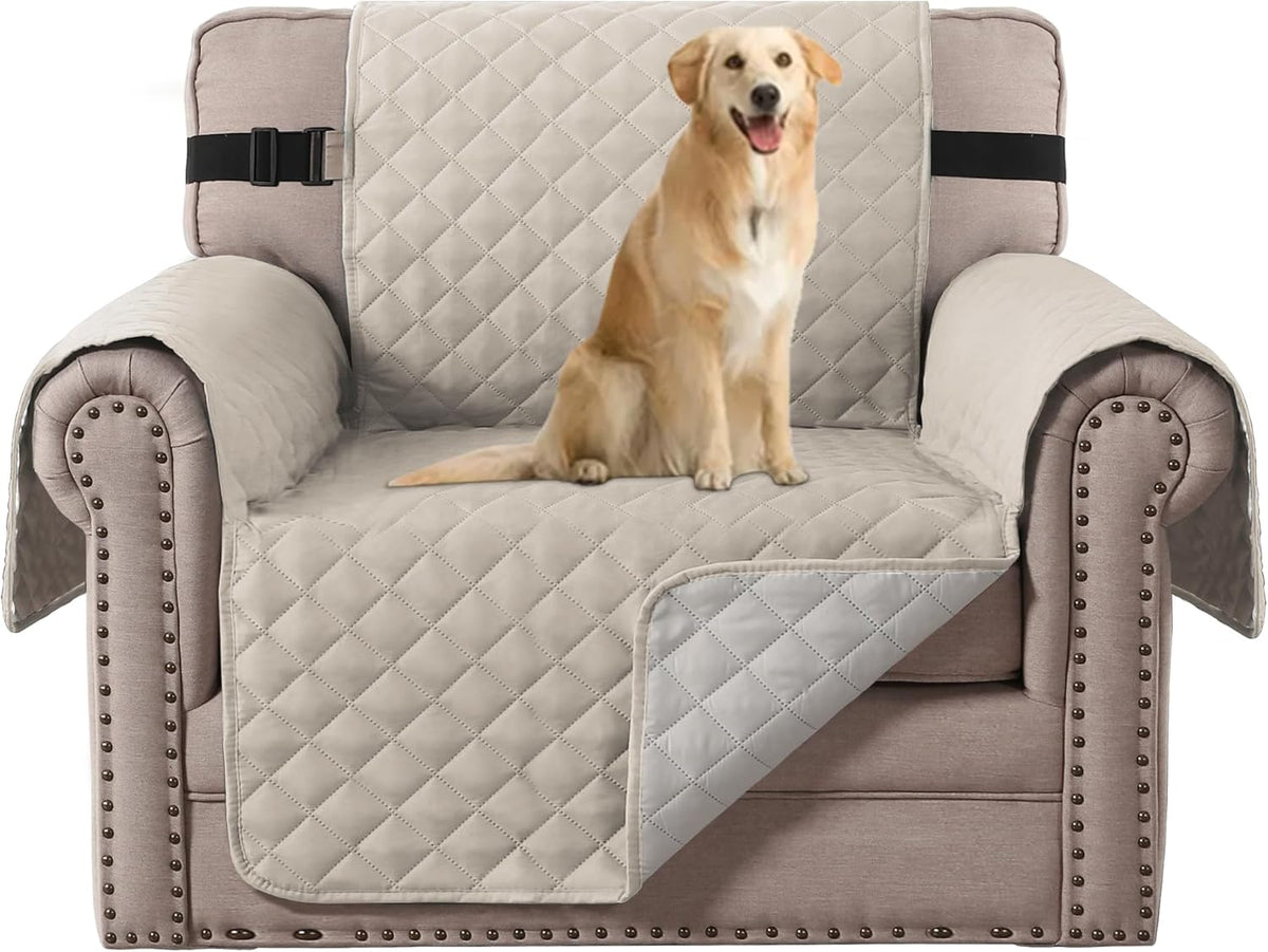 H.VERSAILTEX Sofa Protector for Dogs/Cats/Pets Sofa Slipcover Quilted Furniture Protector with Non Slip Elastic Strap Water Resistant Sofa Covers Couch Covers Seat Width: