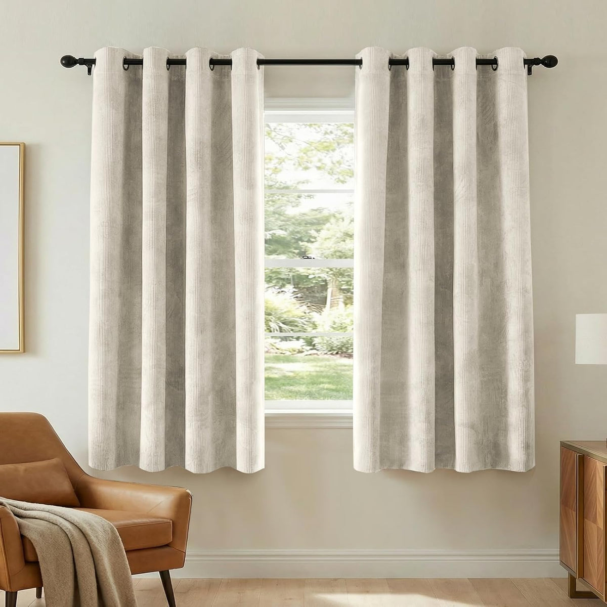 H.VERSAILTEX Velvet 100% Blackout Curtains for Living Room Full Light Blocking Curtains Thermal Insulated Room Window Drapes Soft Luxury Curtains Grommet Top 2 Panels (55" W x 96" L, Stone Blue)