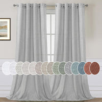H.VERSAILTEX Elegant Natural Linen Blended Energy Efficient Light Filtering Linen Textured Curtains/Nickel Grommet Window Treatments Panels/Drapes