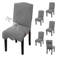 H.VERSAILTEX 100% Waterproof Dining Chair Covers Teddy Fleece Kitchen Chair Covers Parson Chair Slipcovers