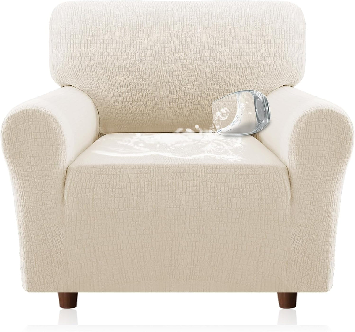 H.VERSAILTEX Jacquard Waterproof Sofa Slipcover – Stretch Couch Cover with Elastic Bottom