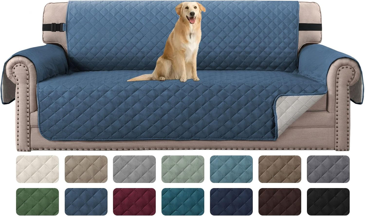 H.VERSAILTEX Sofa Protector for Dogs/Cats/Pets Sofa Slipcover Quilted Furniture Protector with Non Slip Elastic Strap Water Resistant Sofa Covers Couch Covers Seat Width: