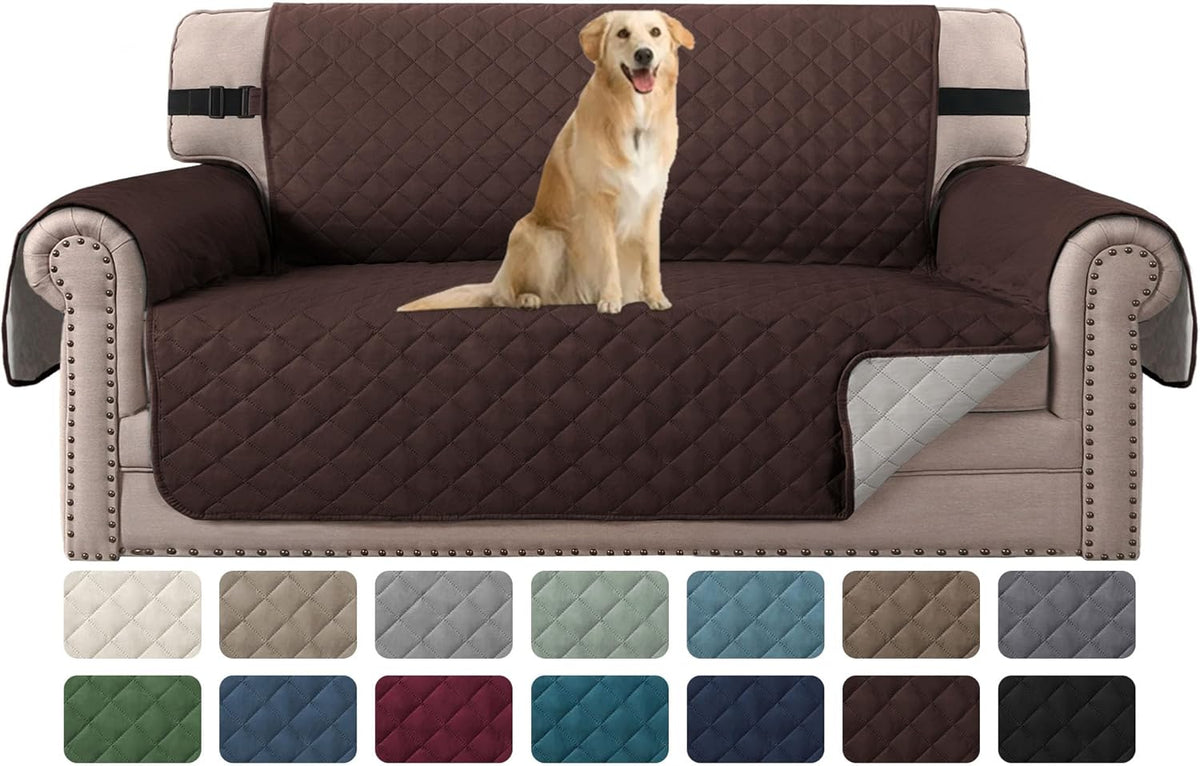 H.VERSAILTEX Sofa Protector for Dogs/Cats/Pets Sofa Slipcover Quilted Furniture Protector with Non Slip Elastic Strap Water Resistant Sofa Covers Couch Covers Seat Width: