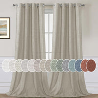 H.VERSAILTEX Elegant Natural Linen Blended Energy Efficient Light Filtering Linen Textured Curtains/Nickel Grommet Window Treatments Panels/Drapes