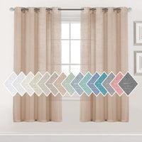 Linen Sheer Curtains Semi Sheer Light Filtering Silver Grommet 2 Panels product feature or detail image